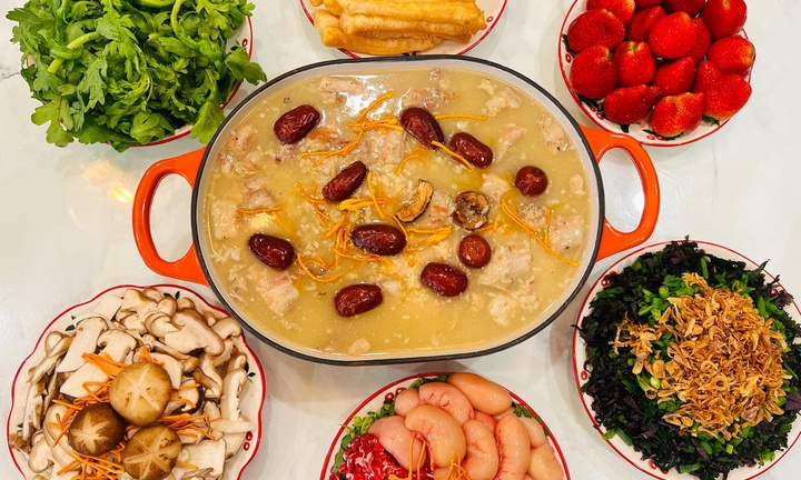 Món lẩu cháo bánh chưng ngon 'đỉnh nóc' giúp 'giải cứu' bánh chưng sau Tết