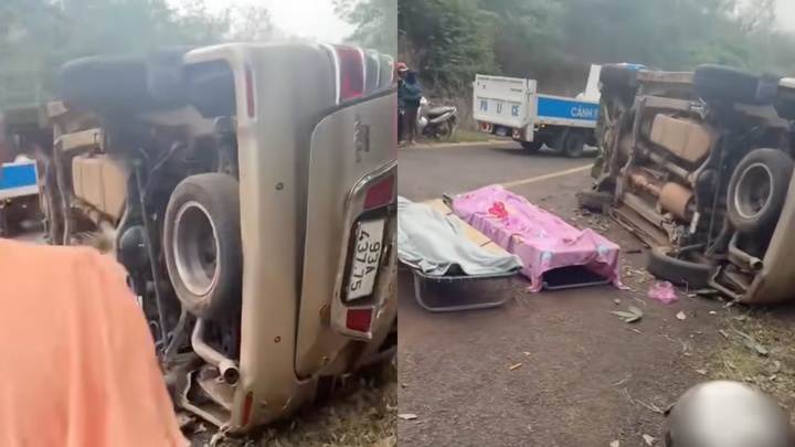 Lật xe 7 chỗ ở Đồng Nai, 2 người tử vong