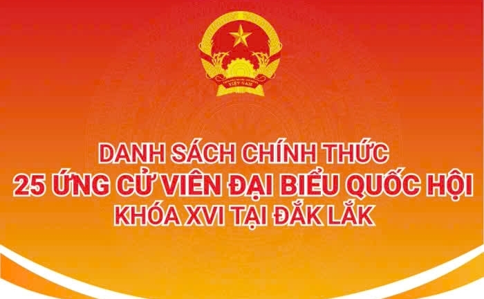 Danh sách chính thức 25 ứng cử viên đại biểu Quốc hội khóa XVI tại Đắk Lắk