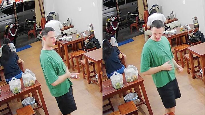 Chàng Tây vỗ bụng đen đét khen món bún bò Huế khiến dân mạng cười bò