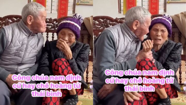 Clip cụ bà 90 tuổi ngúng nguẩy khi chồng đòi thơm khiến dân mạng 'tan chảy'