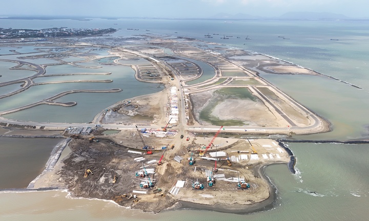 Cận cảnh khu đô thị lấn biển Cần Giờ sau gần một năm thi công