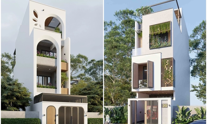 Những mẫu nhà 4 tầng có gara để xe hiện đại