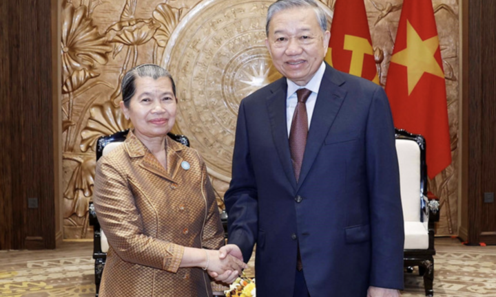 Tổng Bí thư Tô Lâm tiếp Phó Chủ tịch Đảng Nhân dân Campuchia Men Sam An