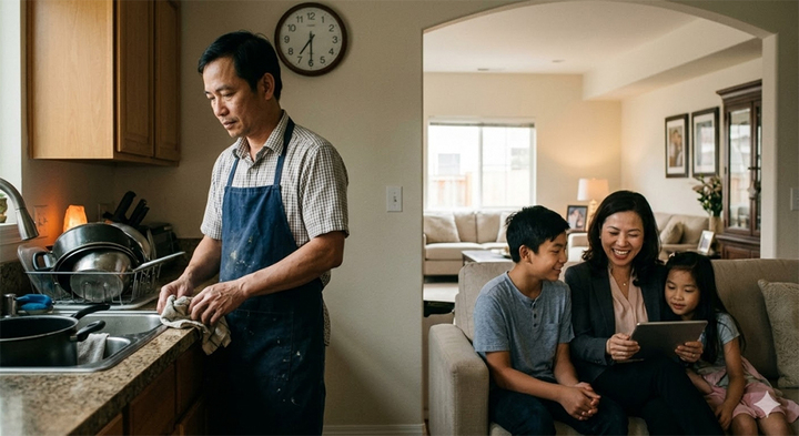 Tôi bỏ việc, làm ông nội trợ, con trai xấu hổ ngăn bố đi họp phụ huynh