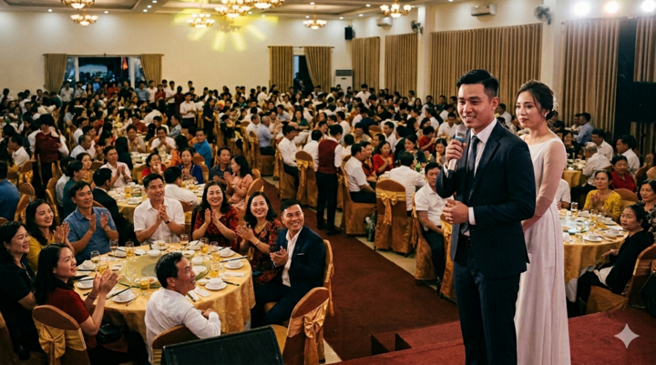 Đám cưới của tôi có 500 khách, trong đó hơn 400 người tôi không quen