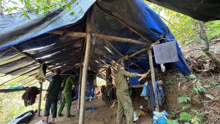 'Vàng tặc' dựng lán trại khai thác vàng trái phép ở Đà Nẵng
