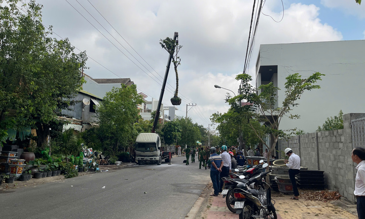 Xe cẩu dời cây xanh vướng dây điện phát nổ ở Lâm Đồng, tài xế tử vong