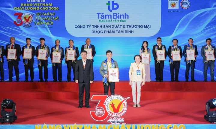 Dược phẩm Tâm Bình lần thứ 8 đạt danh hiệu Hàng Việt Nam chất lượng cao