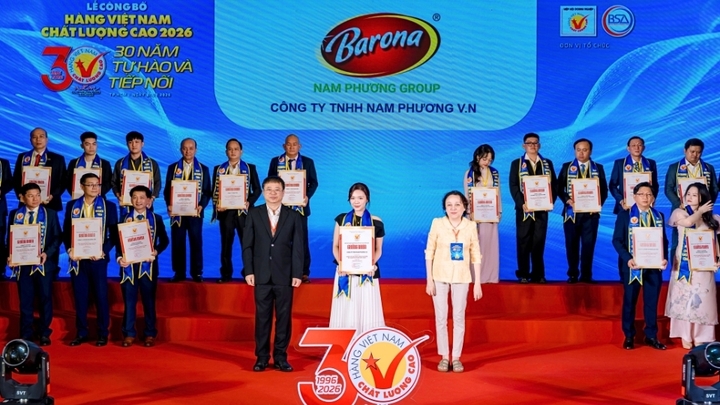 Barona 10 năm giữ vững danh hiệu Hàng Việt Nam chất lượng cao 