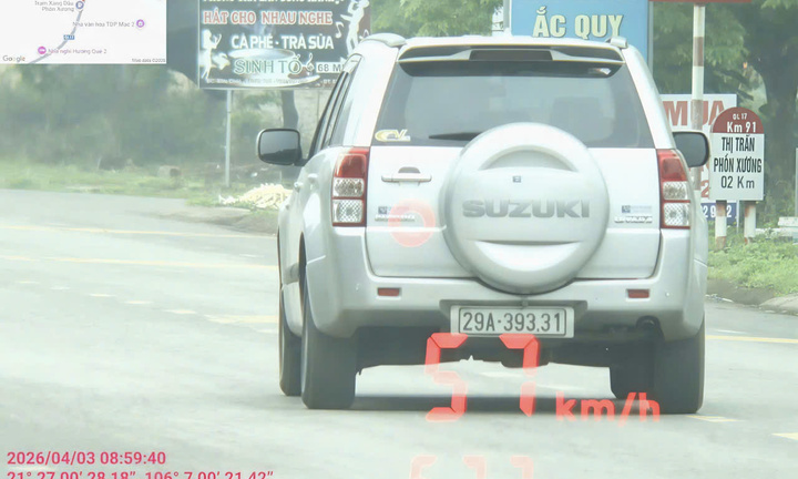 Danh sách 547 ô tô bị phạt nguội vi phạm tốc độ ở Bắc Ninh