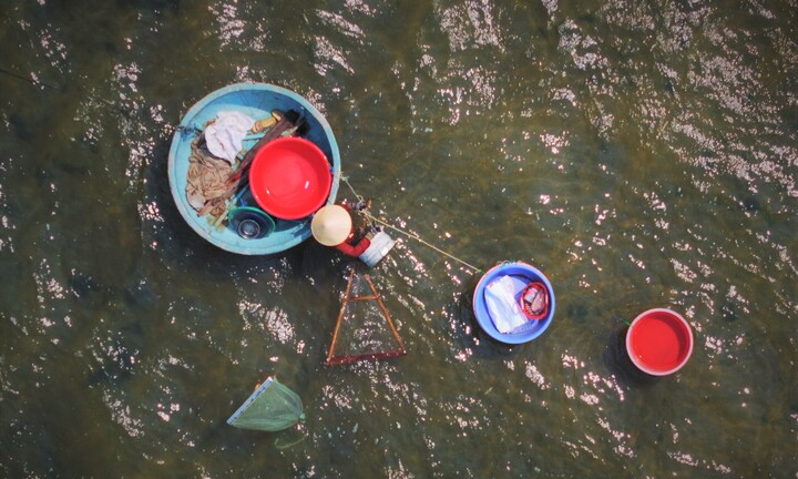 Người dân Gia Lai phơi nắng, ngâm mình 10 tiếng giữa cửa biển cào ốc ngọc trai