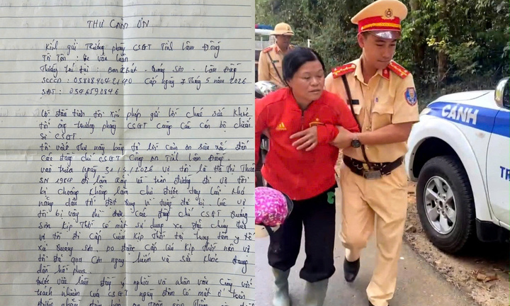 Cảnh sát Giao thông Lâm Đồng ứng cứu kịp thời một phụ nữ có dấu hiệu đột quỵ