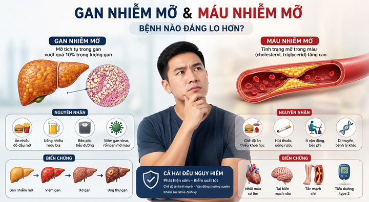 Gan nhiễm mỡ và máu nhiễm mỡ, bệnh nào đáng lo hơn?