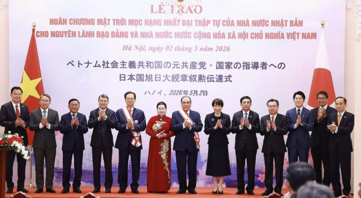 Nhật trao Huân chương Mặt trời mọc cho nguyên lãnh đạo Đảng, Nhà nước Việt Nam