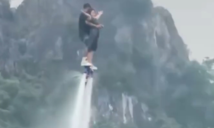 Hai người gặp nạn khi bay flyboard: Hồ Núi Lớ chưa được phép tổ chức trình diễn