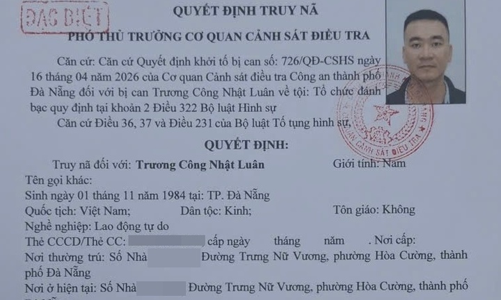 Truy nã đặc biệt kẻ cầm đầu đường dây cá độ bóng đá 350 tỷ đồng ở Đà Nẵng