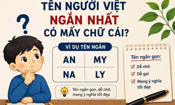 Tên người Việt ngắn nhất có mấy chữ cái?