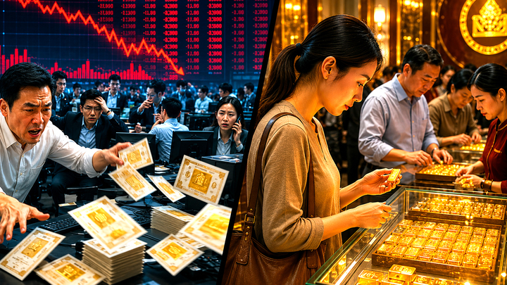 Nhà đầu tư xả 'vàng giấy', dân âm thầm gom vàng thật