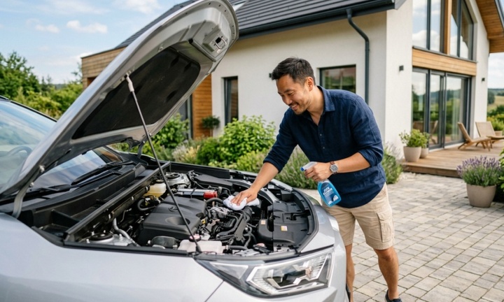 Cách tự vệ sinh khoang máy ô tô tại nhà