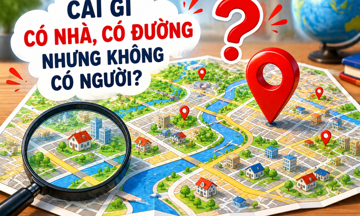 Cái gì có nhà, có đường nhưng không có người?