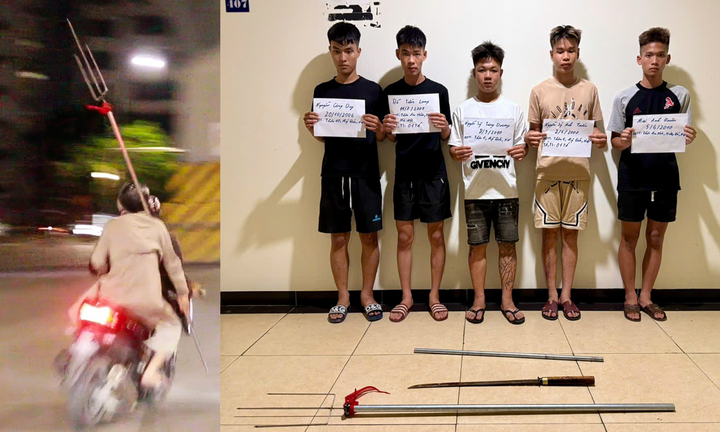 Khởi tố 4 'quái xế' mang đinh ba náo loạn phố Hà Nội