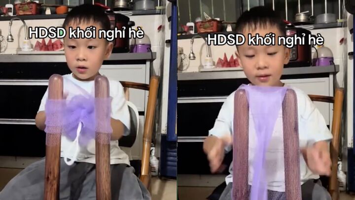 Clip 'hướng dẫn sử dụng khối nghỉ hè' hút 6 triệu view nhờ công nhân nhí 6 tuổi