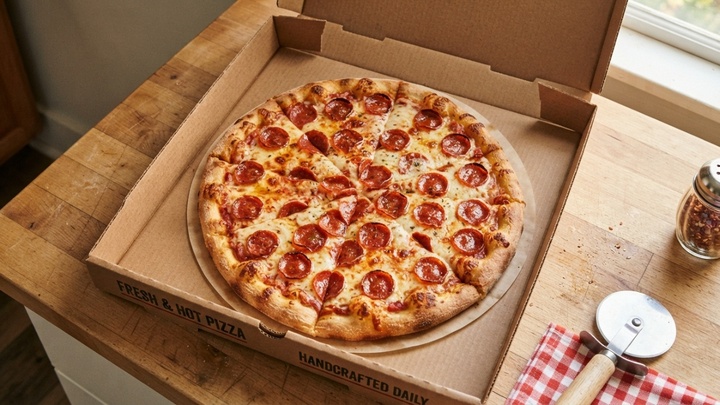 Bánh pizza hình tròn, sao lại đựng trong hộp vuông?