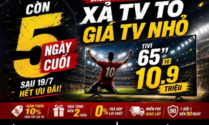 MediaMart tung ưu đãi 'Xả TV to, giá TV nhỏ' trước chung kết World Cup