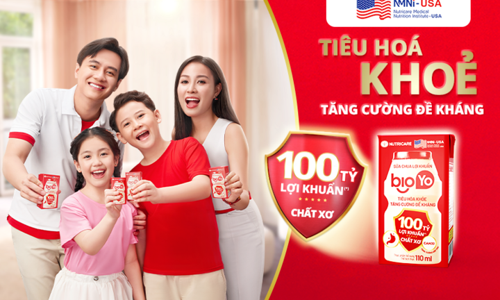 Sữa chua uống Bioyo 100 tỷ lợi khuẩn Postbiotic hỗ trợ tiêu hóa, đề kháng khỏe