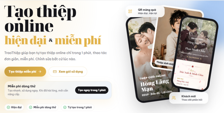 Trao Thiệp đưa nghi thức gửi lời mời của người Việt lên nền tảng số