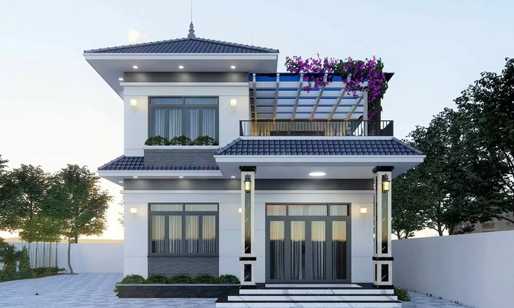 Chi phí xây nhà 2 tầng mái Nhật 100m² bao nhiêu? 