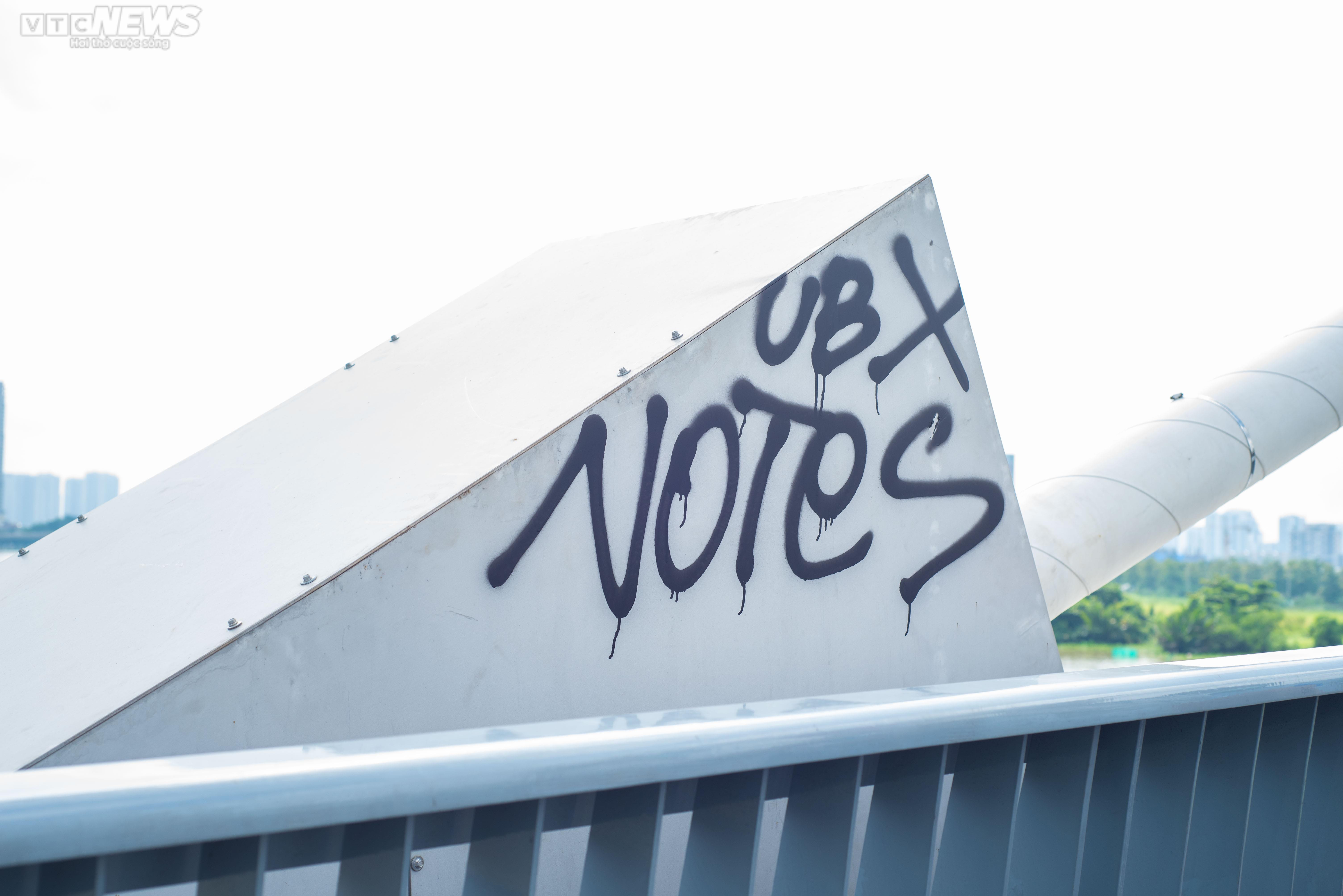 TP.HCM: Khánh thành chưa lâu, cầu Thủ Thiêm 2 đầy vết vẽ bậy, bôi bẩn - 8