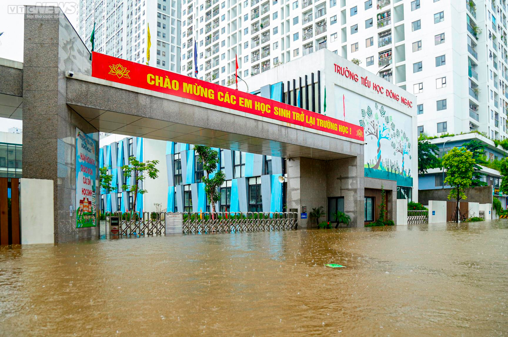 Ô tô ngập nước nằm la liệt trong khu chung cư Hà Nội, chủ xe hì hục giải cứu - 7