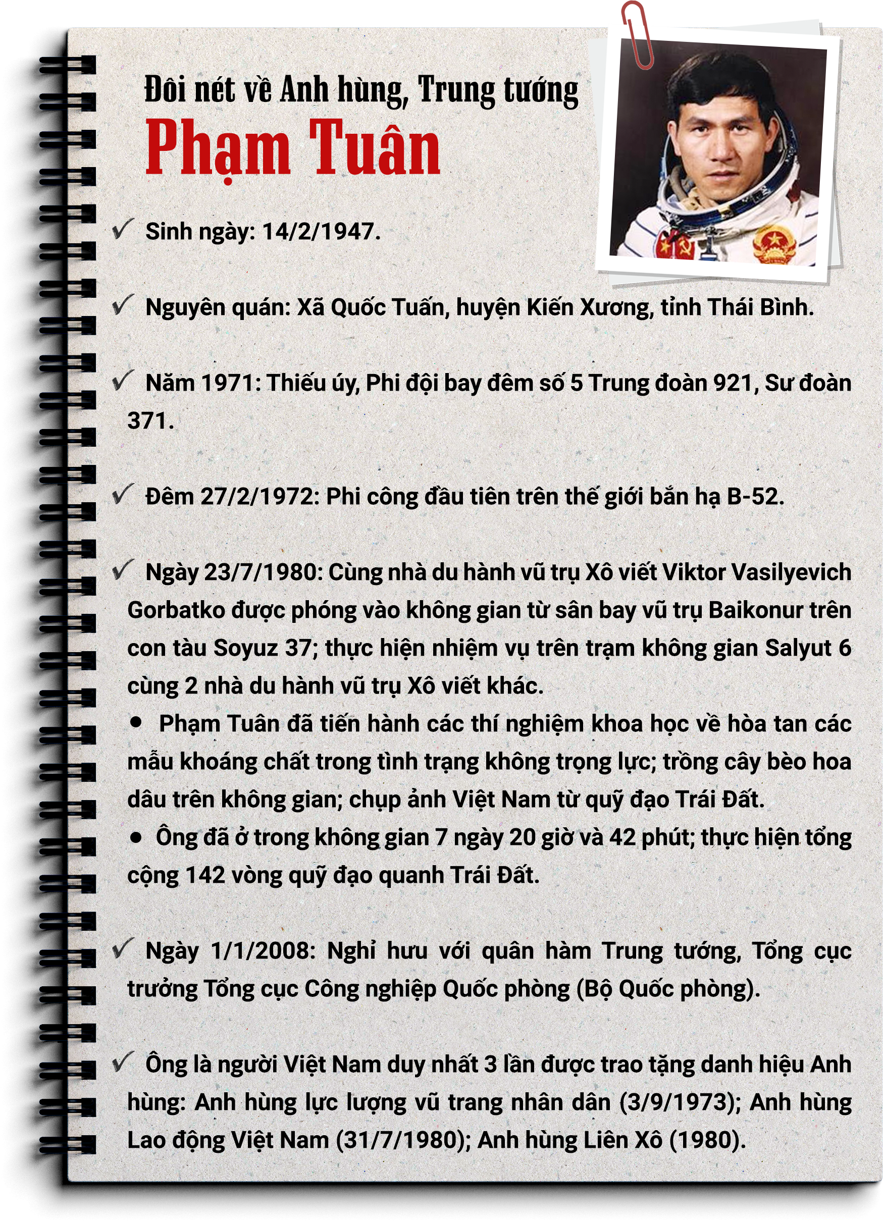 Trung tướng, Anh hùng Phạm Tuân lý giải về những vận may trong đời mình - 5