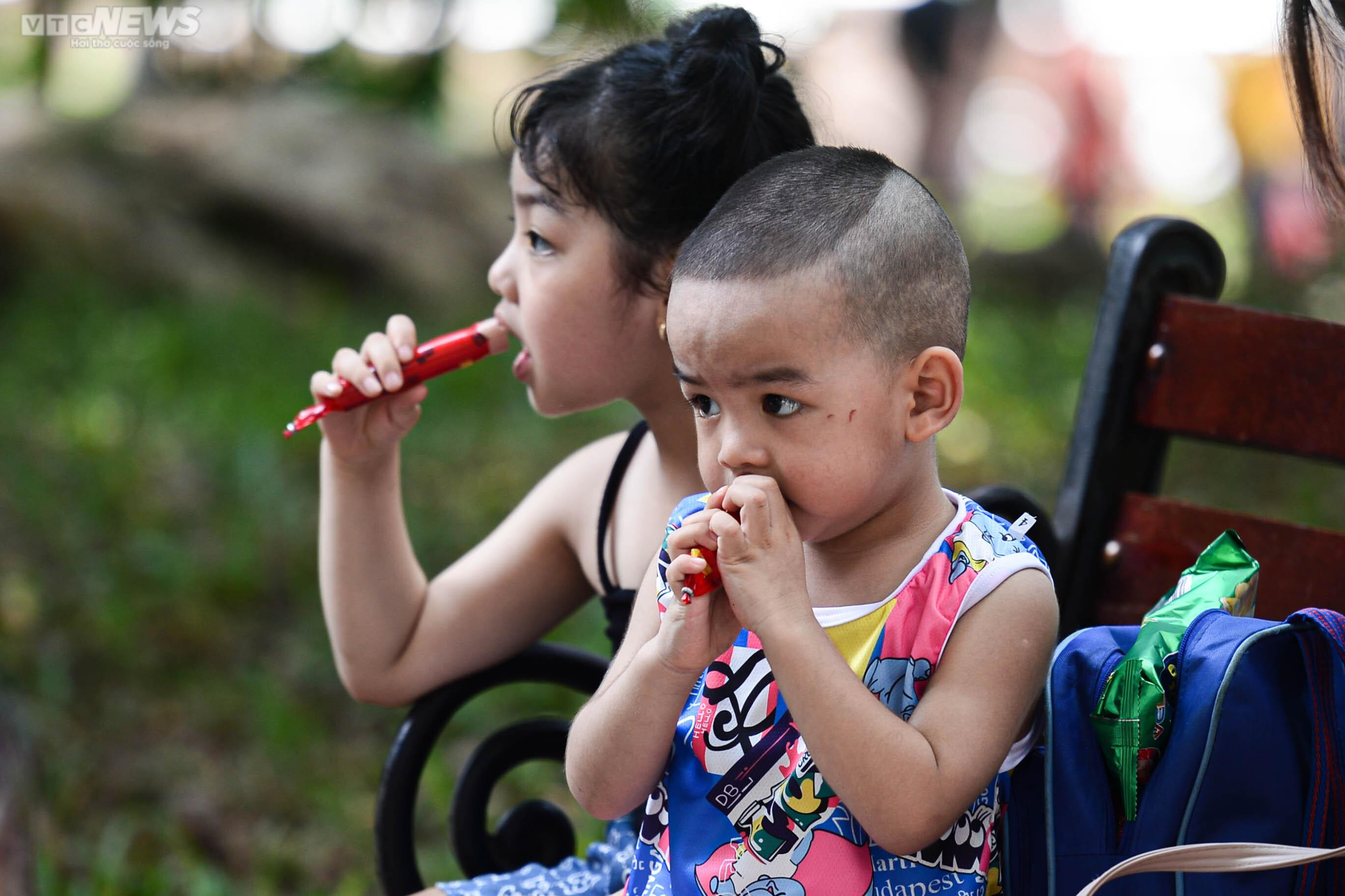 Mặc nắng nóng, phụ huynh tấp nập đưa con đến vườn thú vui chơi dịp 1/6 - 18