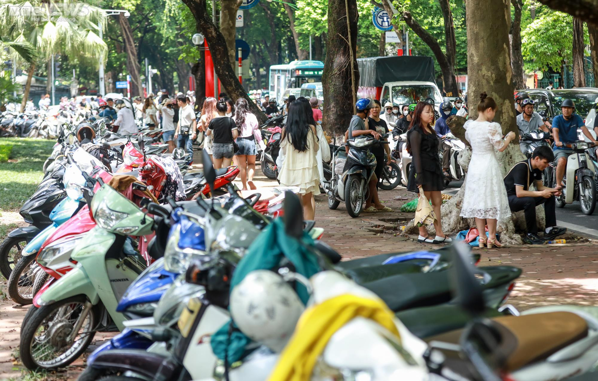 Chật kín thiếu nữ 'sống ảo' trên con đường đẹp nhất Hà Nội mùa thay lá - 12