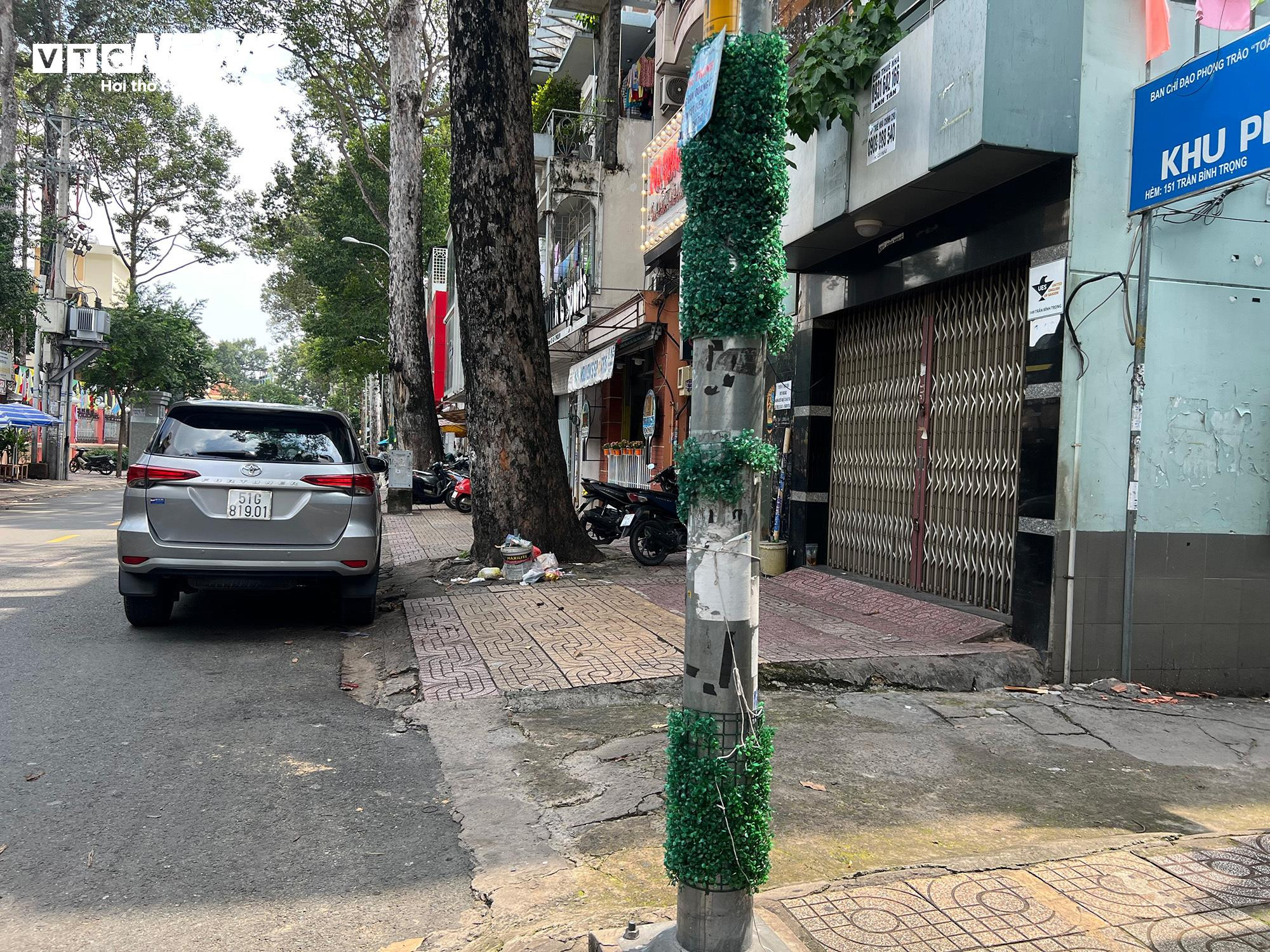 TP.HCM: Hơn 1.000 trụ điện quấn cỏ nhựa vẫn chi chít quảng cáo hút hầm cầu - 15