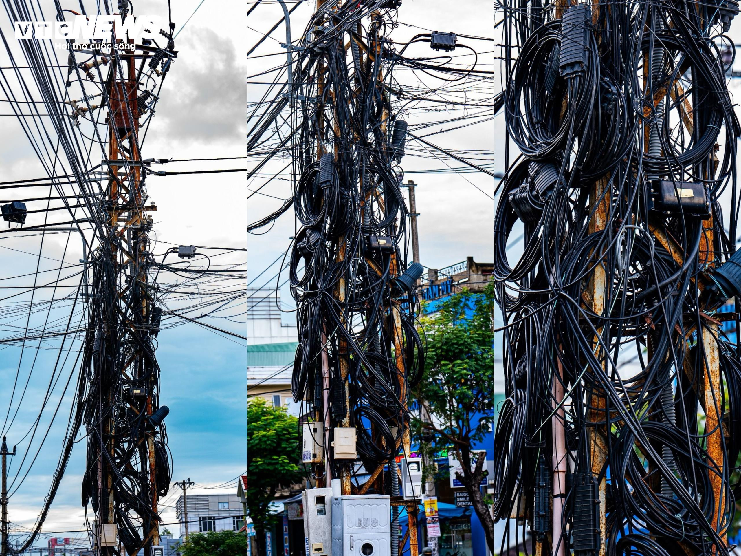 Dây điện, dây cáp như 'tơ vò', thòng lọng trên phố: Hiểm họa chực chờ ở Quy Nhơn - 8