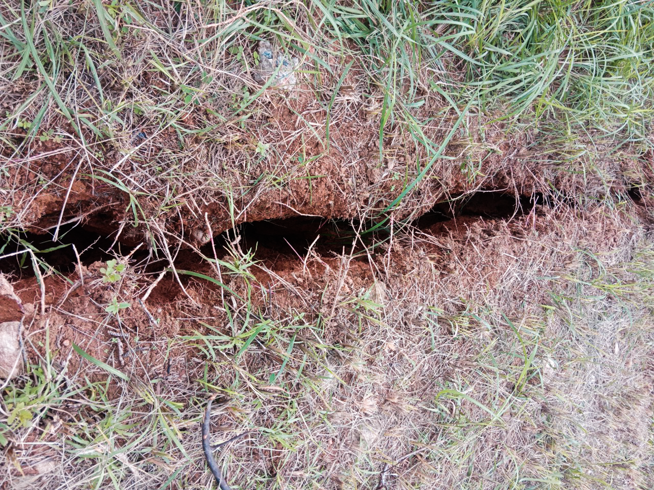 Cận cảnh vết nứt dài gần 50m, sâu 2,5m tại trạm khí tượng ở Quảng Nam - 4