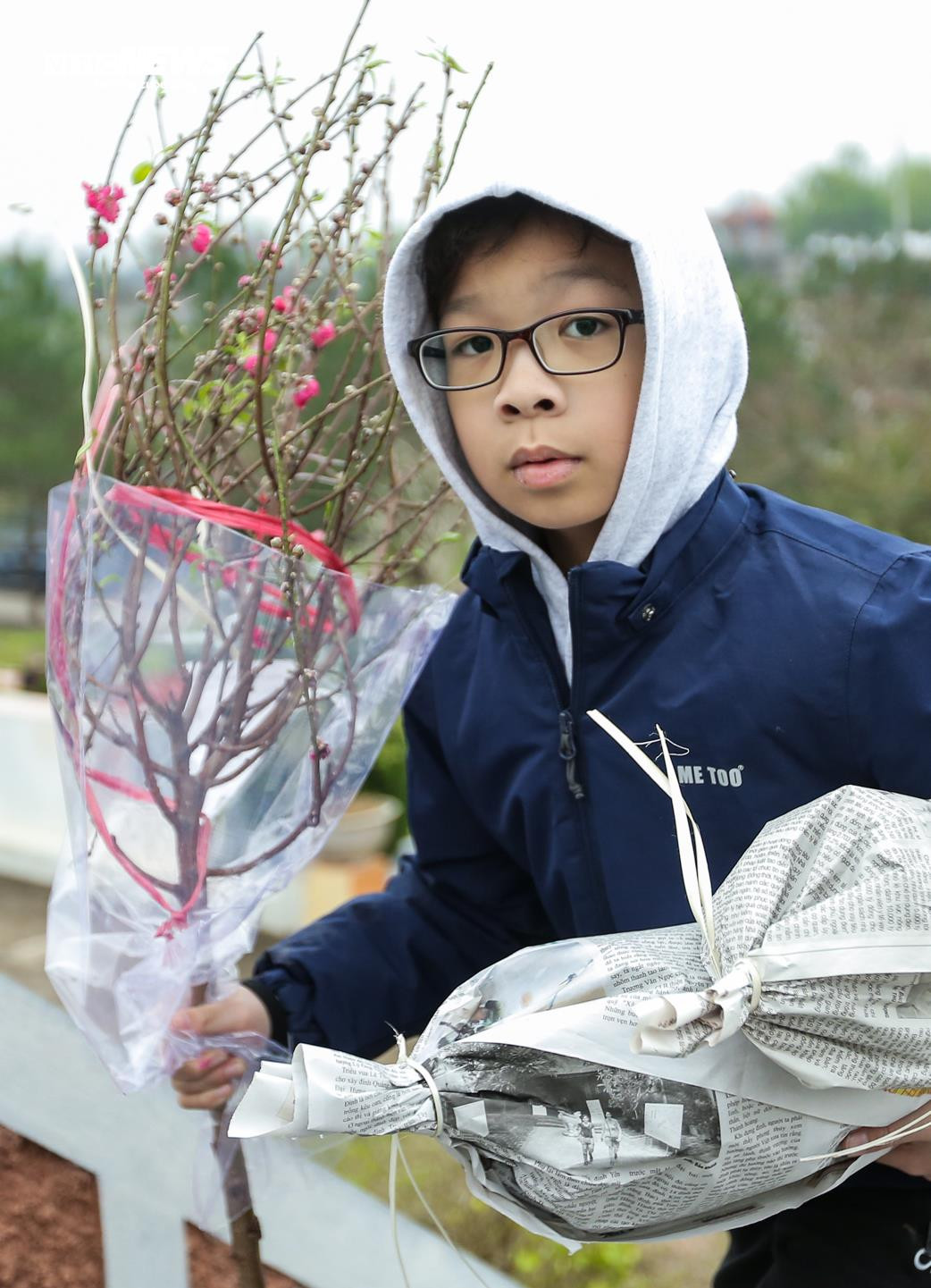 Người dân mang đào quất đi tảo mộ, mời tổ tiên về đón Tết - 2