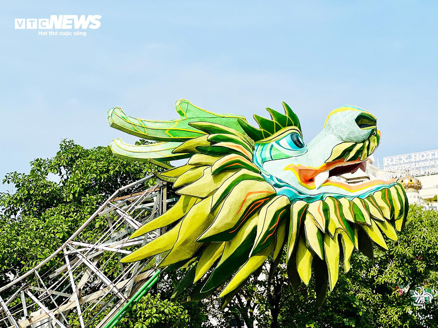 TP.HCM: Cận cảnh linh vật rồng 'Lưỡng Long triều liên' ở đường hoa Nguyễn Huệ - 13