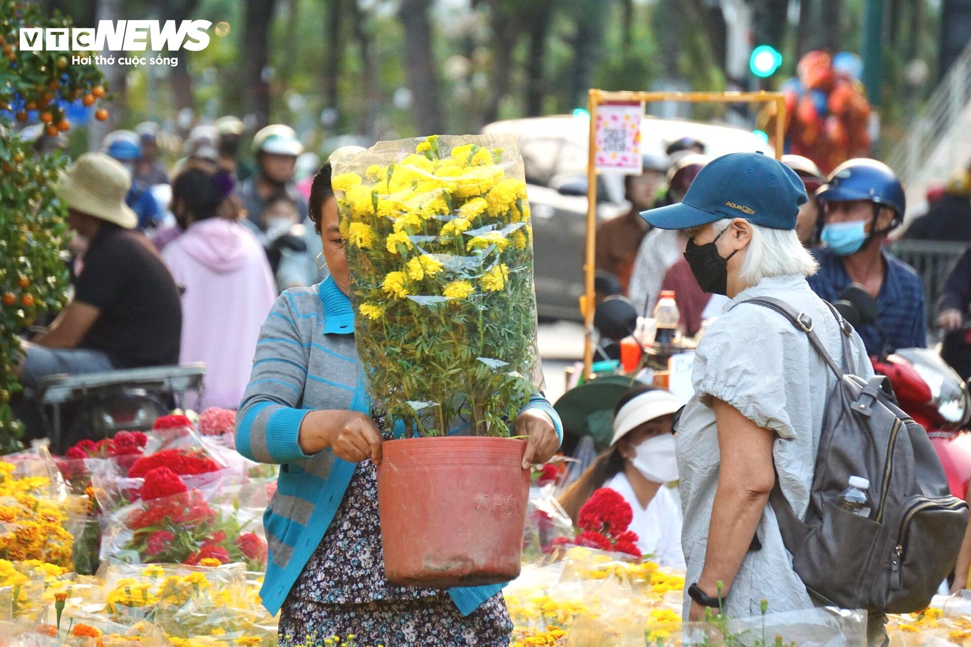 Chợ hoa xuân TP.HCM tấp nập khách mua ngày 28 Tết - 9