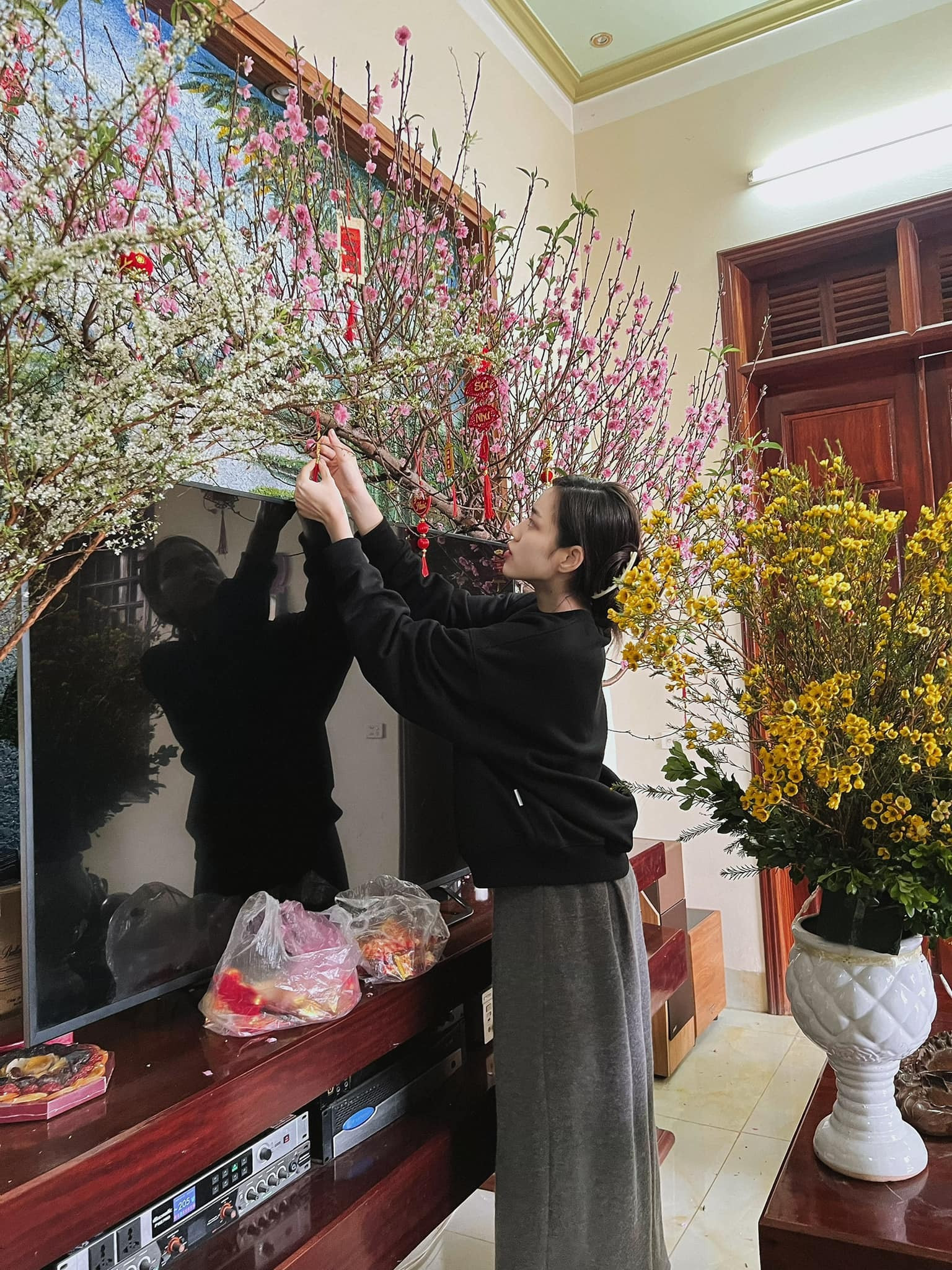 Sao Việt 9/2: Bình Tinh thăm mộ NSƯT Vũ Linh, Đỗ Hà trang hoàng nhà đón Tết - 1