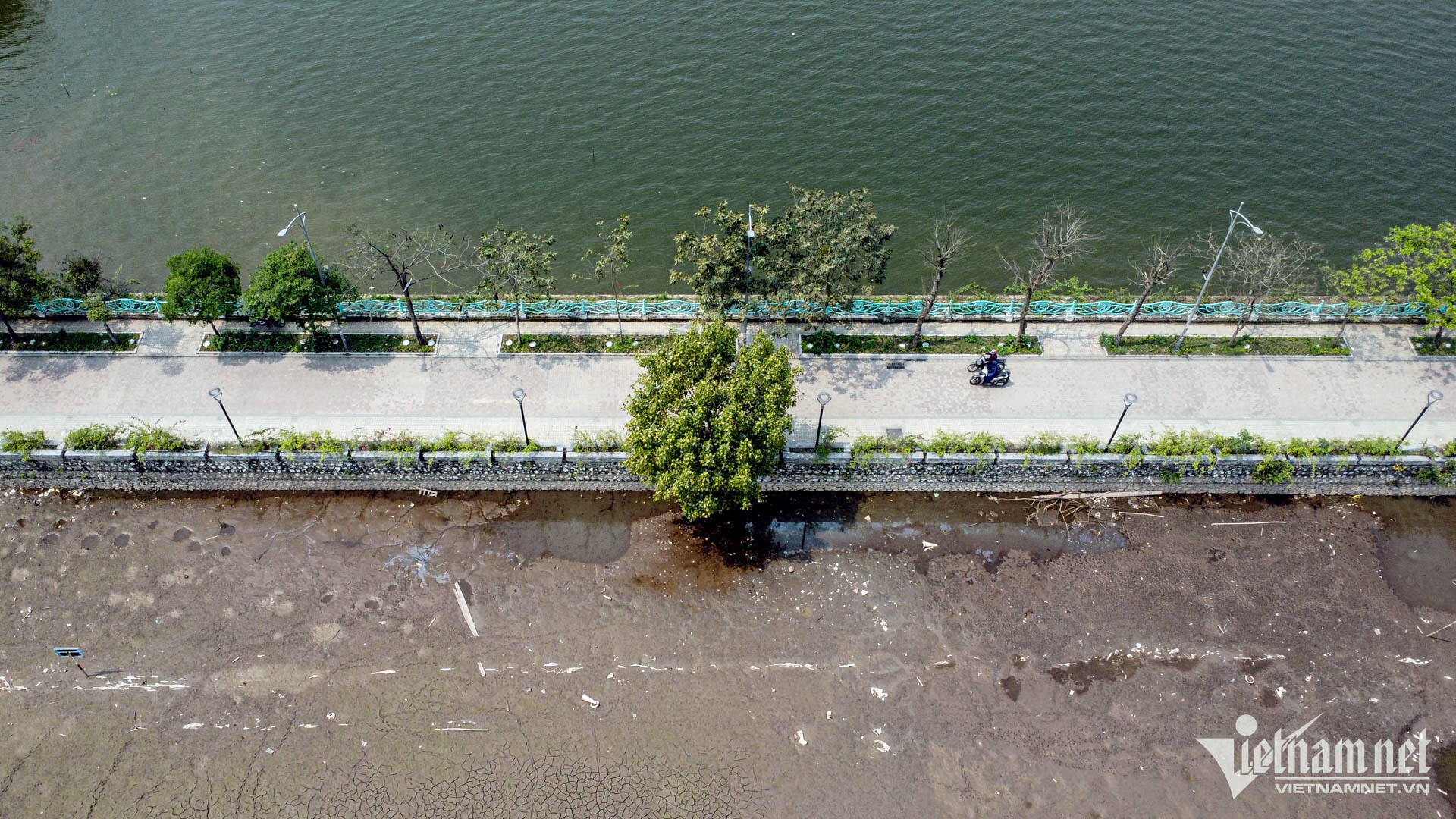 Đầm, ao ven Hồ Tây bất ngờ bị cạn nước, bốc mùi khó ngửi - 4