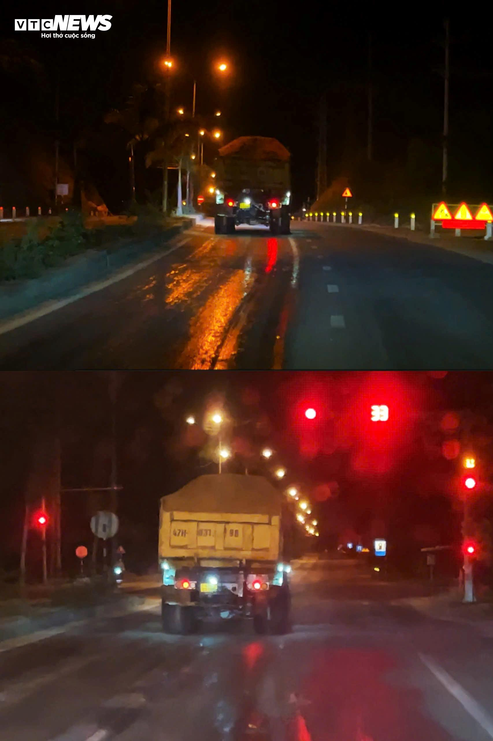 Lợi dụng đêm tối, xe tải ngang nhiên chở cát trái phép tại Bình Định - 2