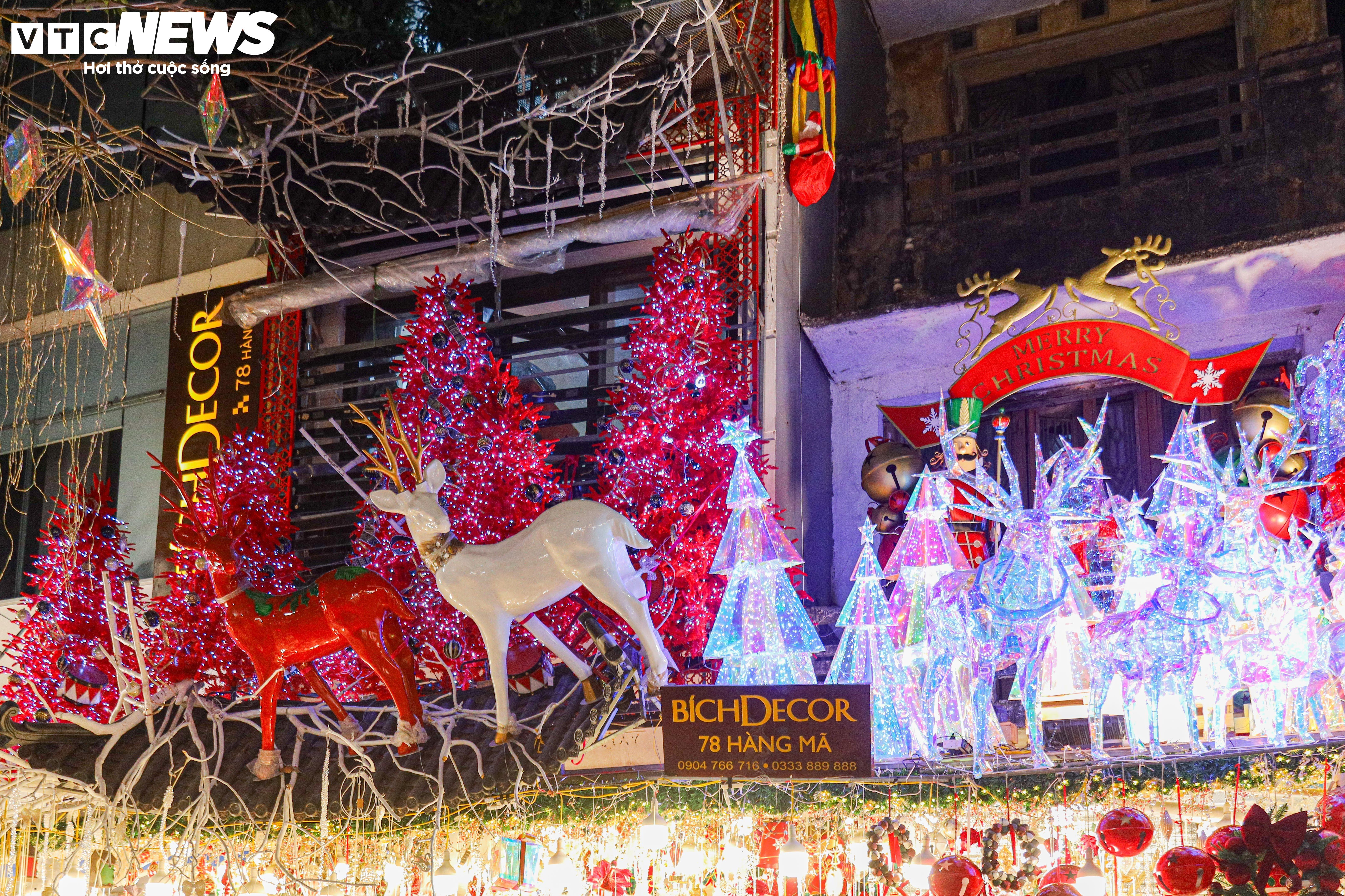 Bày bán sớm đồ trang trí Giáng sinh, phố cổ Hà Nội rực sáng giữa đêm - 3
