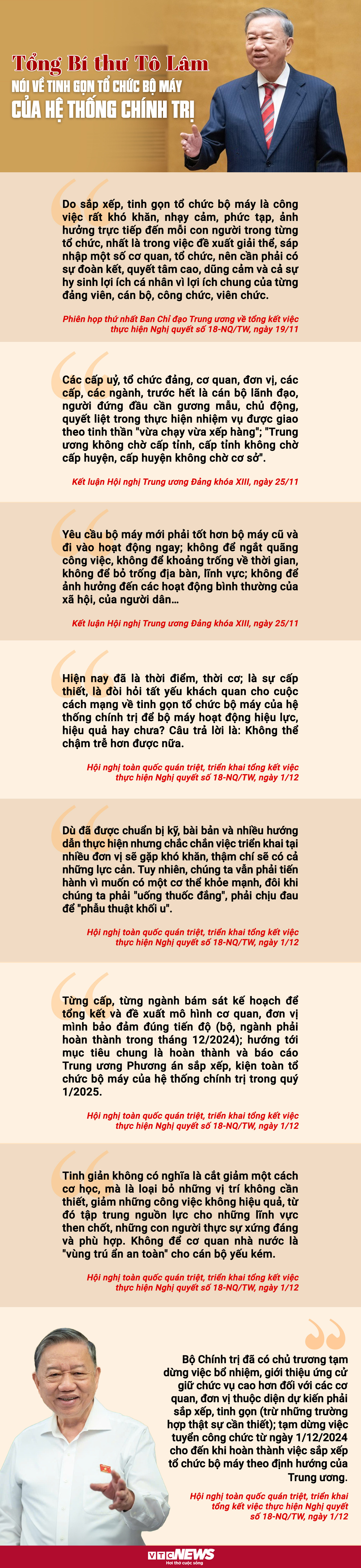 Infographic: Những phát biểu quyết liệt của Tổng Bí thư Tô Lâm về tinh gọn tổ chức bộ máy - 1