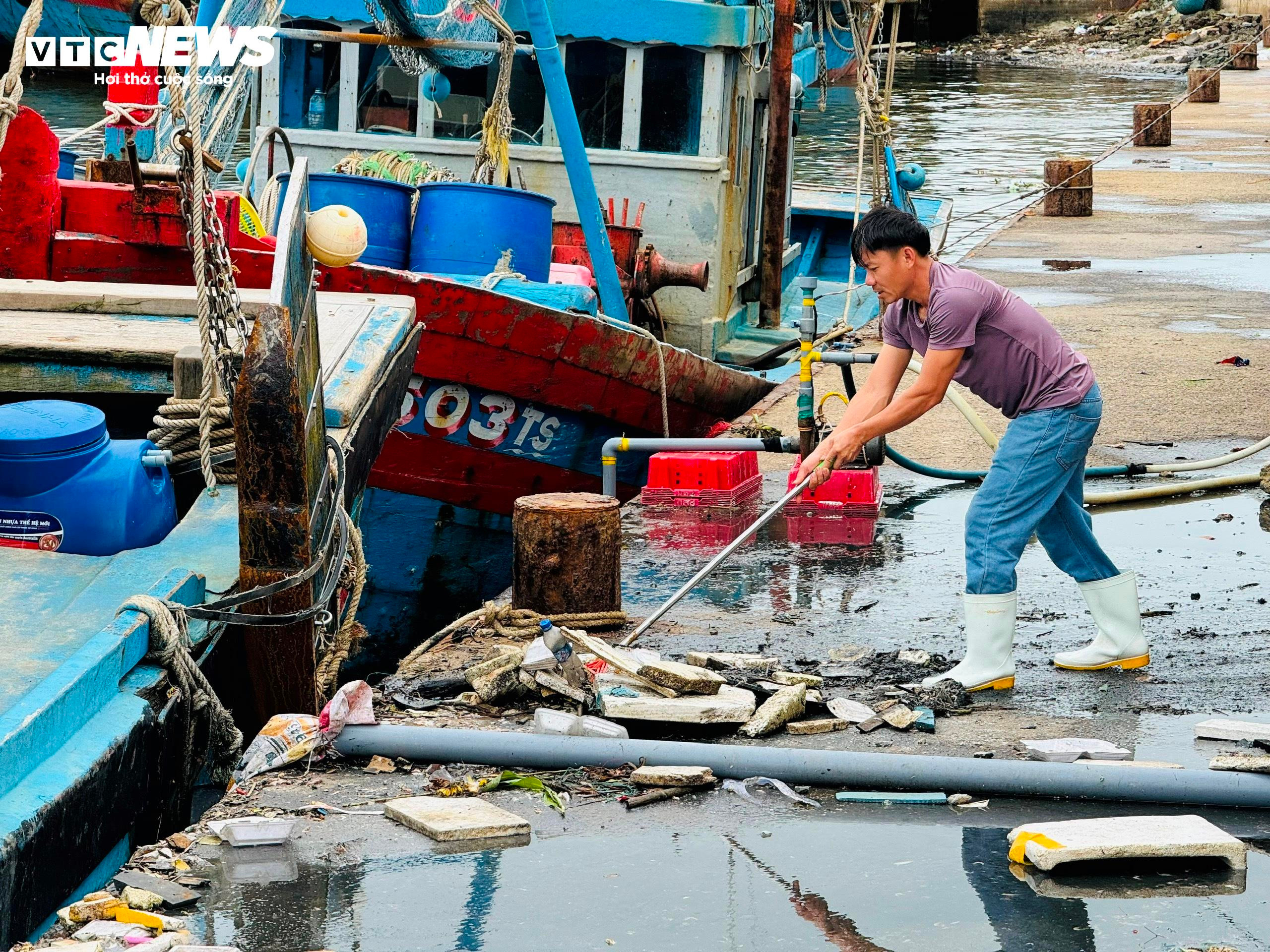 Kinh hãi nước thải, rác rưởi 'tra tấn' cảng cá ở Quảng Ngãi - 3