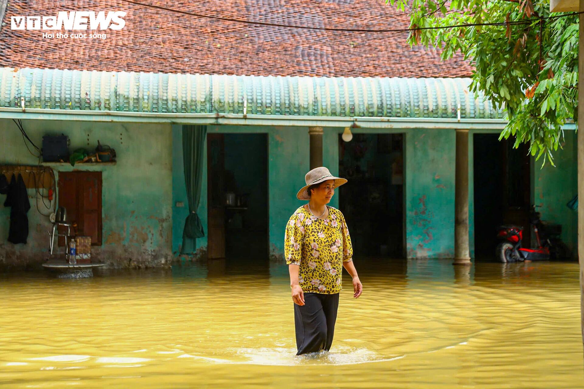 Nước sông Bùi vượt báo động 3, nhiều xã ngoại thành Hà Nội chìm trong biển nước - 7